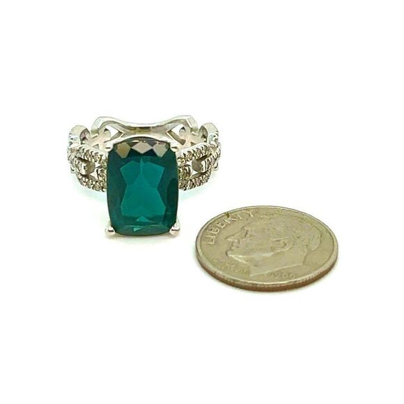 Natural Tourmaline Diamond Ring 6 14k W Gold 5 TCW Certified 304176 - Picture 6 of 14